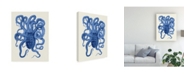 Trademark Global Fab Funky Blue Octopus on Cream a Canvas Art - 36.5" x 48"
